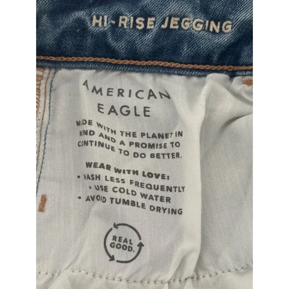 AE Jeggings 8 Next Level Stretch Distressed High Rise Festival Grunge Streetwear - Picture 6 of 16